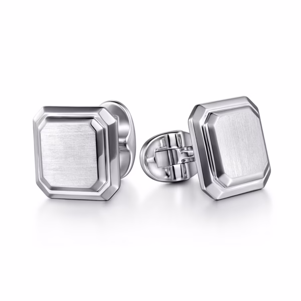 Men’s Sterling Silver Square Cufflinks Fine Jewelry 5