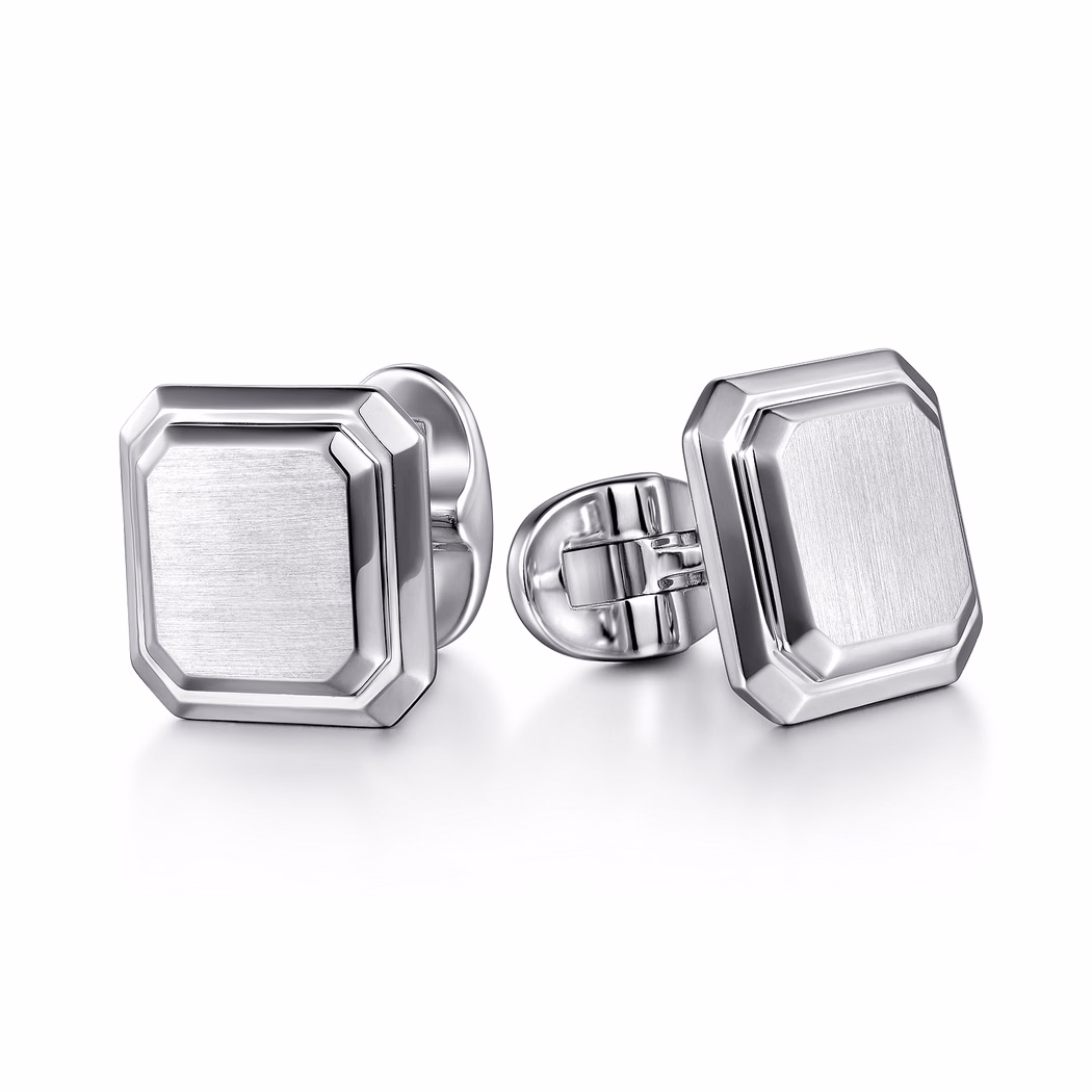 Men’s Sterling Silver Square Cufflinks Fine Jewelry