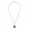 Men’s Sterling Silver Compass Necklace with 6.97ct Blue Lapis & .06ctw Diamonds 22″ Fine Jewelry 15