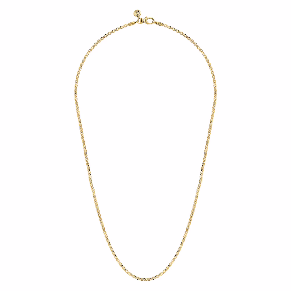 Men’s 14K Yellow Gold 2.85mm Hollow Link Chain 22″ Fine Jewelry 13