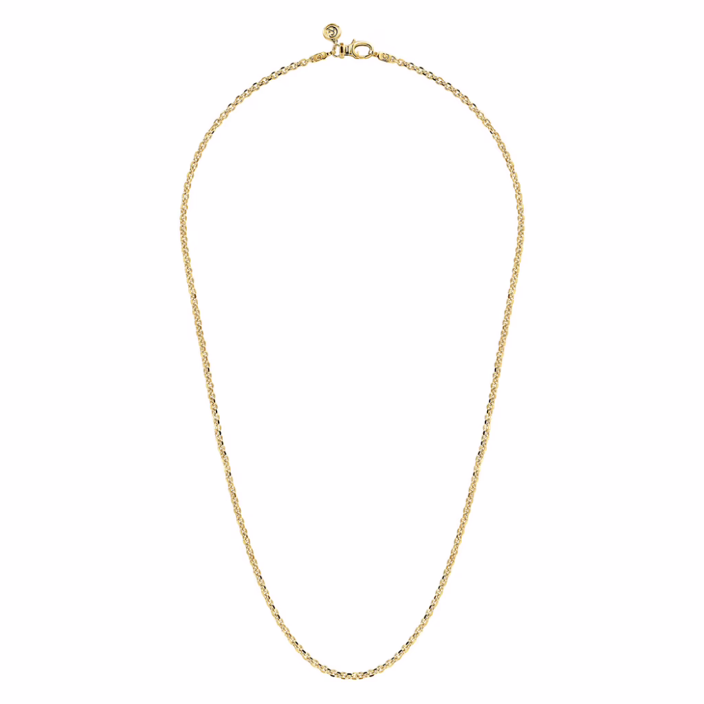 Men’s 14K Yellow Gold 2.85mm Hollow Link Chain 22″ Fine Jewelry 8