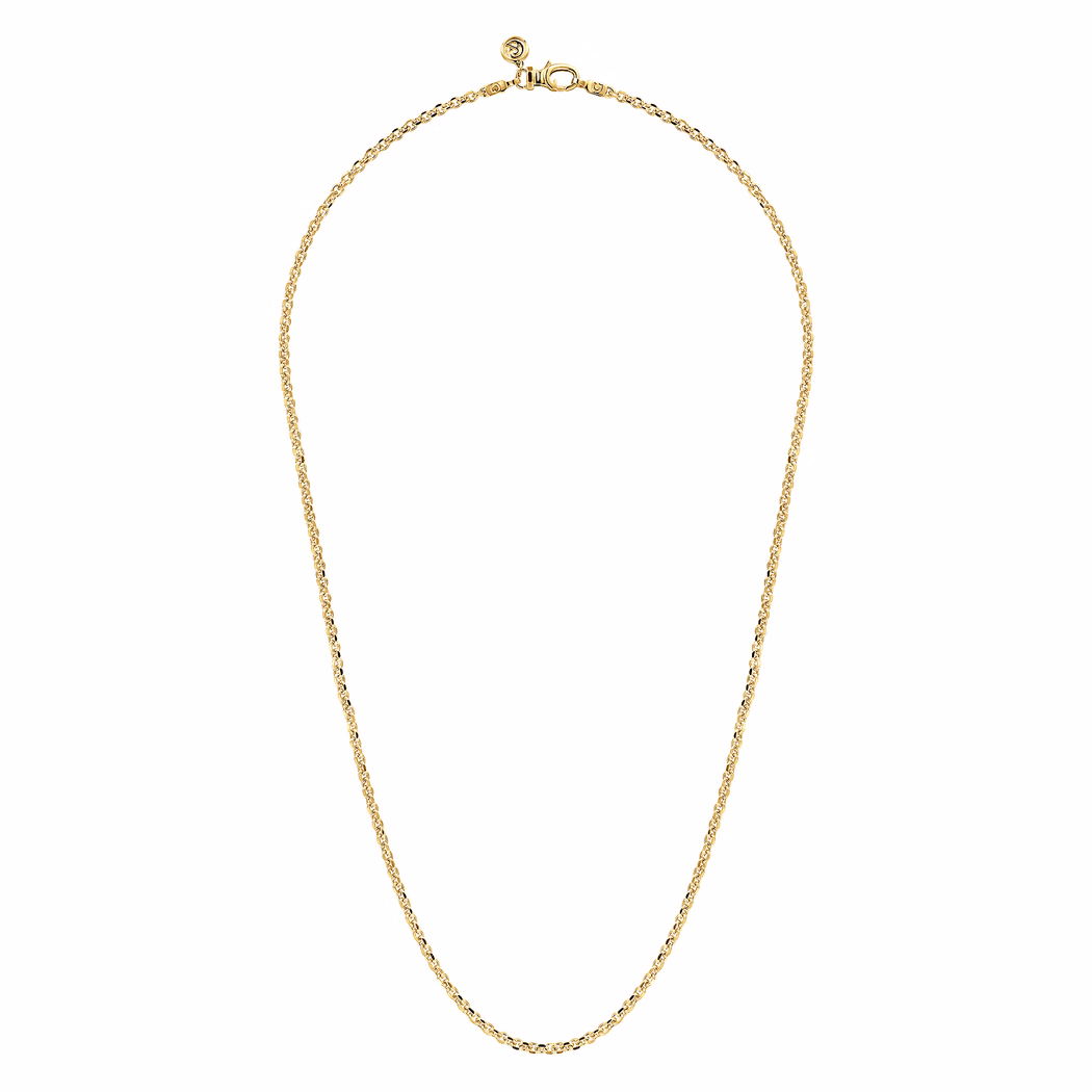Men’s 14K Yellow Gold 2.85mm Hollow Link Chain 22″ Fine Jewelry 3