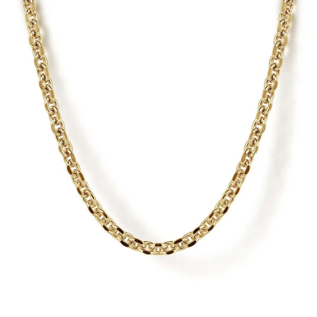 Men’s 14K Yellow Gold 2.85mm Hollow Link Chain 22″ Fine Jewelry 6