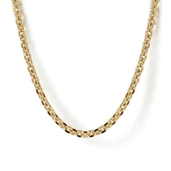 Men’s 14K Yellow Gold 2.85mm Hollow Link Chain 22″ Fine Jewelry 11