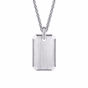 Men's Sterling Silver Dog Tag Pendant