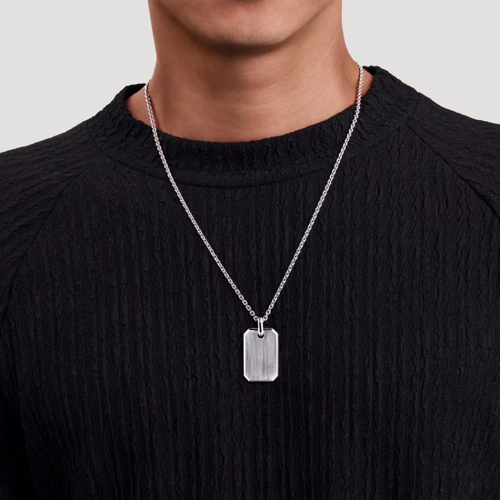 Men’s Sterling Silver Dog Tag Pendant Fine Jewelry 10