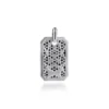 Men’s Sterling Silver Dog Tag Pendant with 3.99ctw Black Spinel Fine Jewelry 16