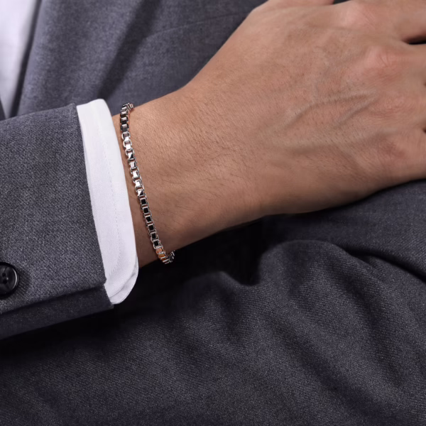 Men’s Sterling Silver 5mm Solid Box Chain Bracelet 8″ Bracelets 8