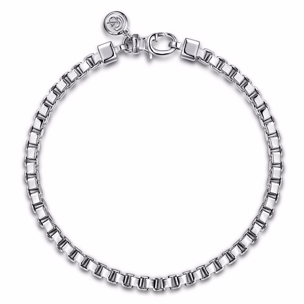 Men’s Sterling Silver 5mm Solid Box Chain Bracelet 8″ Bracelets