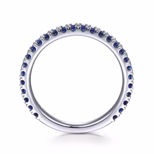 14K White Gold Stackable Ring with .57ctw Sapphires Size 6.5 Fine Jewelry 8