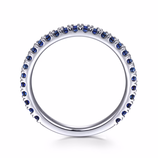 14K White Gold Stackable Ring with .57ctw Sapphires Size 6.5 Fine Jewelry 13
