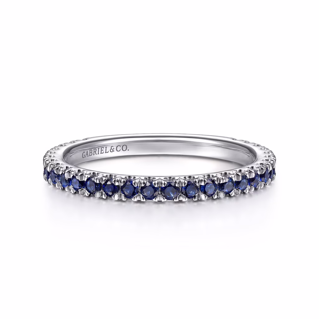 14K White Gold September Birthstone Ring with .57ctw Sapphires Size 6.5 Fine Jewelry 6