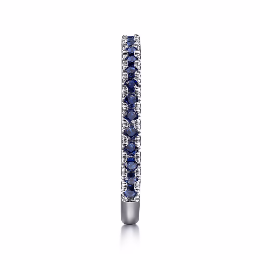 14K White Gold September Birthstone Ring with .57ctw Sapphires Size 6.5 Fine Jewelry 15