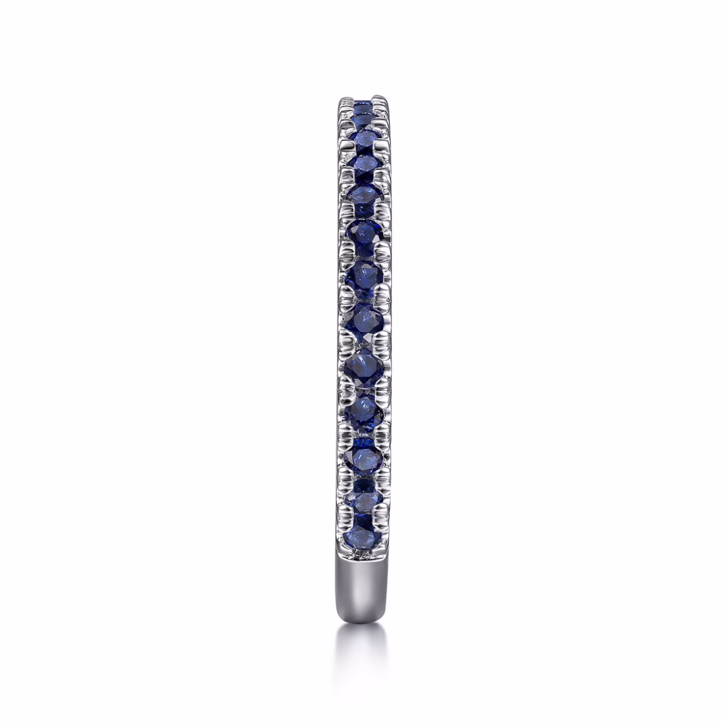 14K White Gold September Birthstone Ring with .57ctw Sapphires Size 6.5 Fine Jewelry 10