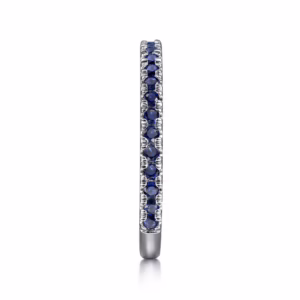 14K White Gold Stackable Ring with .57ctw Sapphires Size 6.5 Fine Jewelry 10