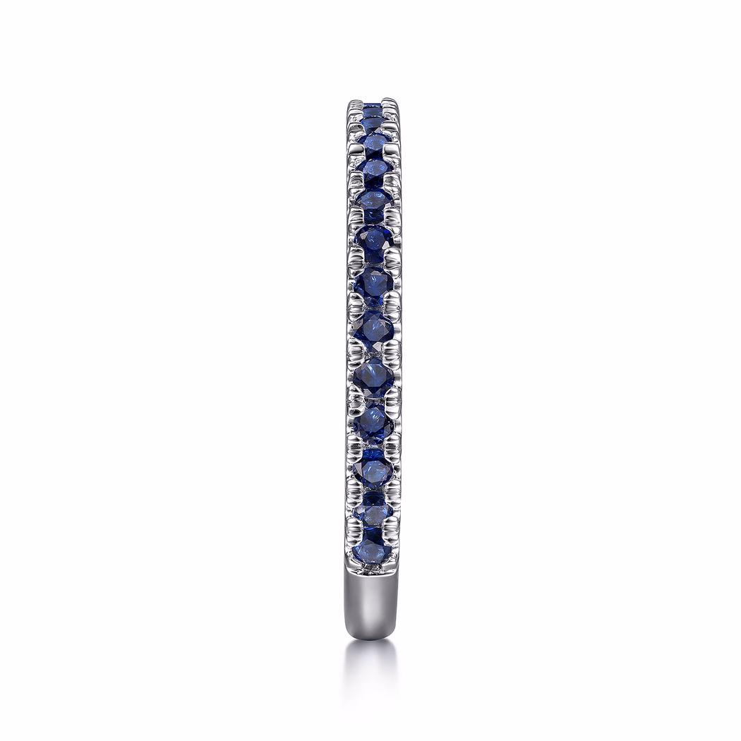 14K White Gold Stackable Ring with .57ctw Sapphires Size 6.5 Fine Jewelry 5