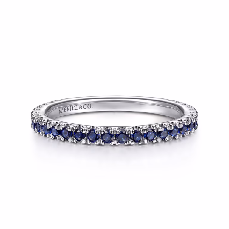 14K White Gold September Birthstone Ring with .57ctw Sapphires Size 6.5 Fine Jewelry 6