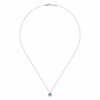 14K White Gold December Birthstone Pendant with .51ct Blue Topaz & .06ctw Diamond Halo 18″ Fine Jewelry 13