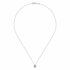 14K White Gold Halo Pendant with .53ctw Diamonds 18″ Fine Jewelry 6