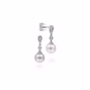 14K White Gold Pearl Drop Earrings with .07ctw Diamonds Earrings 10