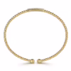14K Yellow Gold Bujukan Bead Bangle with .14ctw Diamonds Size 6.25 Bracelets 16