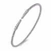 14K White Gold Bujukan Bead Spike Bangle with .26ctw Diamonds Size 6.25 Bracelets 15