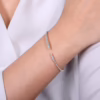 14K White Gold Bujukan Bead Spike Bangle with .26ctw Diamonds Size 6.25 Bracelets 14