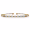 14K Yellow Gold Bujukan Bead Bangle with .26ctw Diamonds Size 6.25 Bracelets 13