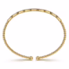 14K Yellow Gold Bujukan Bead Bangle with .26ctw Diamonds Size 6.25 Bracelets 16