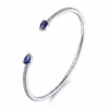 14K White Gold Arrow Bangle with 1.17ctw Sapphires & .50ctw Diamonds Size 6.25 Bracelets 15