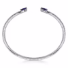 14K White Gold Arrow Bangle with 1.17ctw Sapphires & .50ctw Diamonds Size 6.25 Bracelets 16