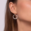 14K Two-Tone Bujukan Bead Drop Huggies with 1.05ctw Diamonds Earrings 12