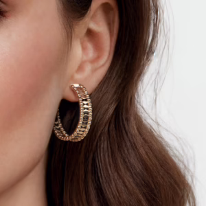 14K Yellow Gold Bujukan Bead Hoops 30mm