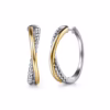 Two-Tone Bujukan Bead Criss Cross Hoops 30mm Earrings 10