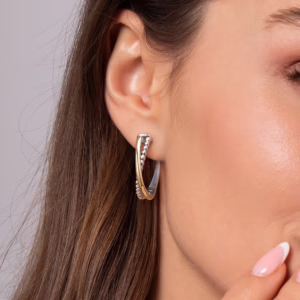 Two-Tone Bujukan Bead Criss Cross Hoops 30mm