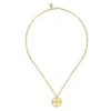 14K Yellow Gold Medallion Necklace with .05ct Diamond 18″ Fine Jewelry 15