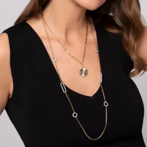 14K Yellow Gold Medallion Necklace with .05ct Diamond 18″ Fine Jewelry 8