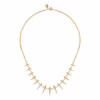 14K Yellow Gold Bujukan Spike Droplet Necklace with .24ctw Diamonds 17″ Fine Jewelry 12