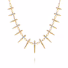 14K Yellow Gold Bujukan Spike Droplet Necklace with .24ctw Diamonds 17″ Fine Jewelry 10