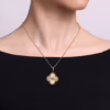 14K Yellow Gold Clover Medallion Pendant with .15ctw Diamonds Fine Jewelry 11
