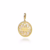 14K Yellow Gold Floral Mother of Pearl Bujukan Medallion with .34ctw Diamonds 24mm Fine Jewelry 12