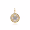 14K Yellow Gold Floral Mother of Pearl Bujukan Medallion with .34ctw Diamonds 24mm Fine Jewelry 10