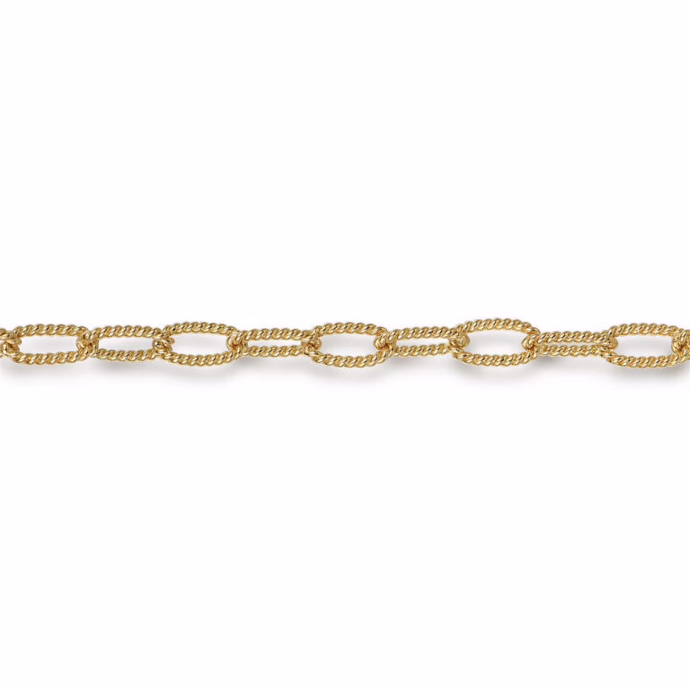 14K Yellow Gold Oval Link Chain Bracelet 7″ Bracelets 6