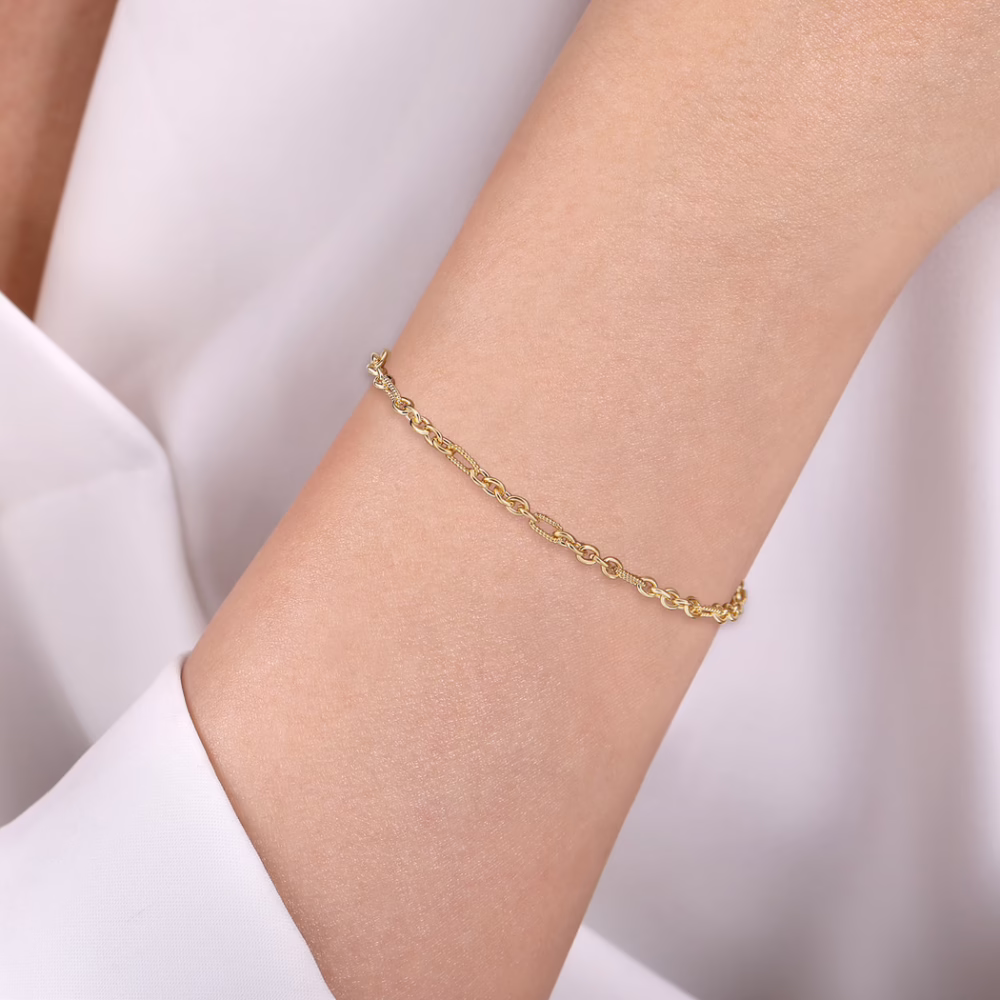 14K Yellow Gold Chain Link Bracelet 7″ Bracelets 3