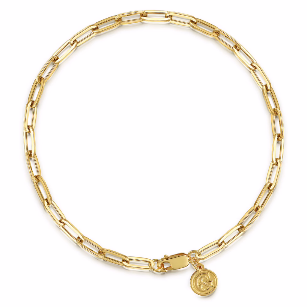 14K Yellow Gold 3.1mm Paperclip Chain Bracelet 7″ Bracelets 4