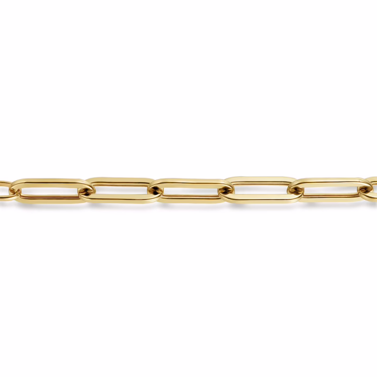 14K Yellow Gold 4.5mm Paperclip Chain Bracelet 7″ Bracelets 6