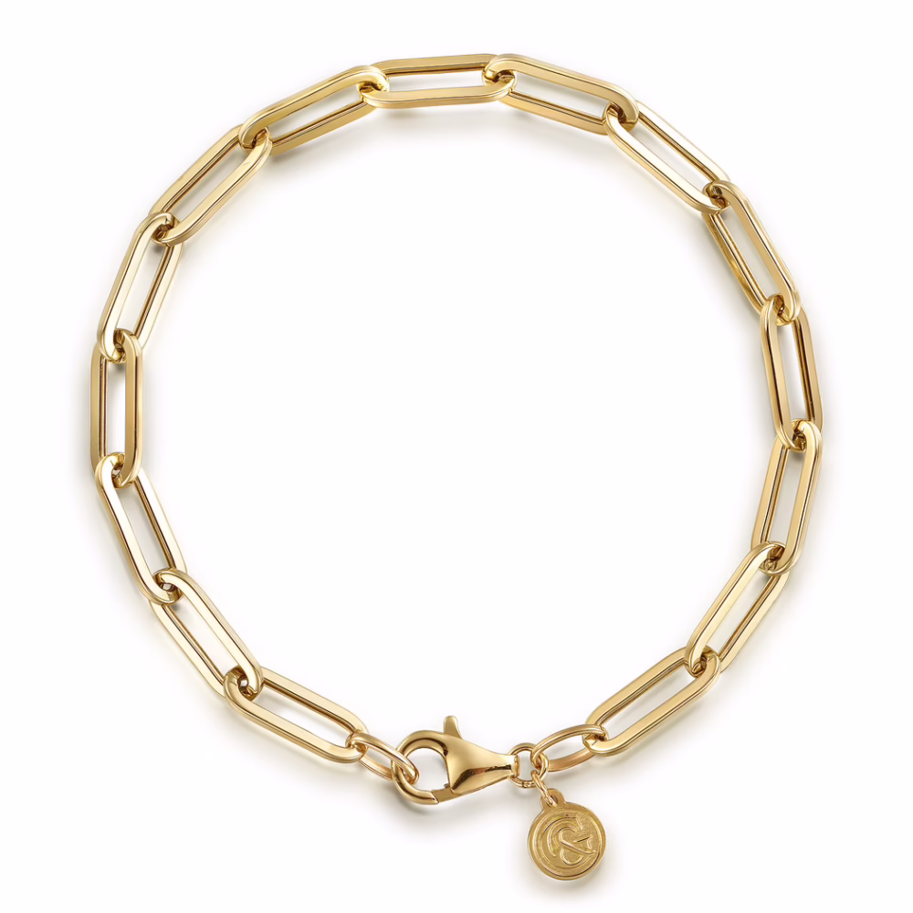 14K Yellow Gold 4.5mm Paperclip Chain Bracelet 7″ Bracelets 7