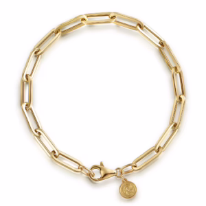 14K Yellow Gold 4.5mm Paperclip Chain Bracelet 7