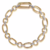 14K Two-Tone Link Chain Bracelet with .38ctw Diamonds 7″ Bracelets 10
