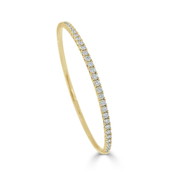 14K Yellow Gold Bangle with 1.45ctw Diamonds Bracelets 3